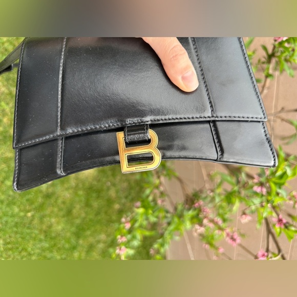 Balenciaga Hourglass Handbag Small in black shiny box calfskin, pre owned - Picture 8 of 9